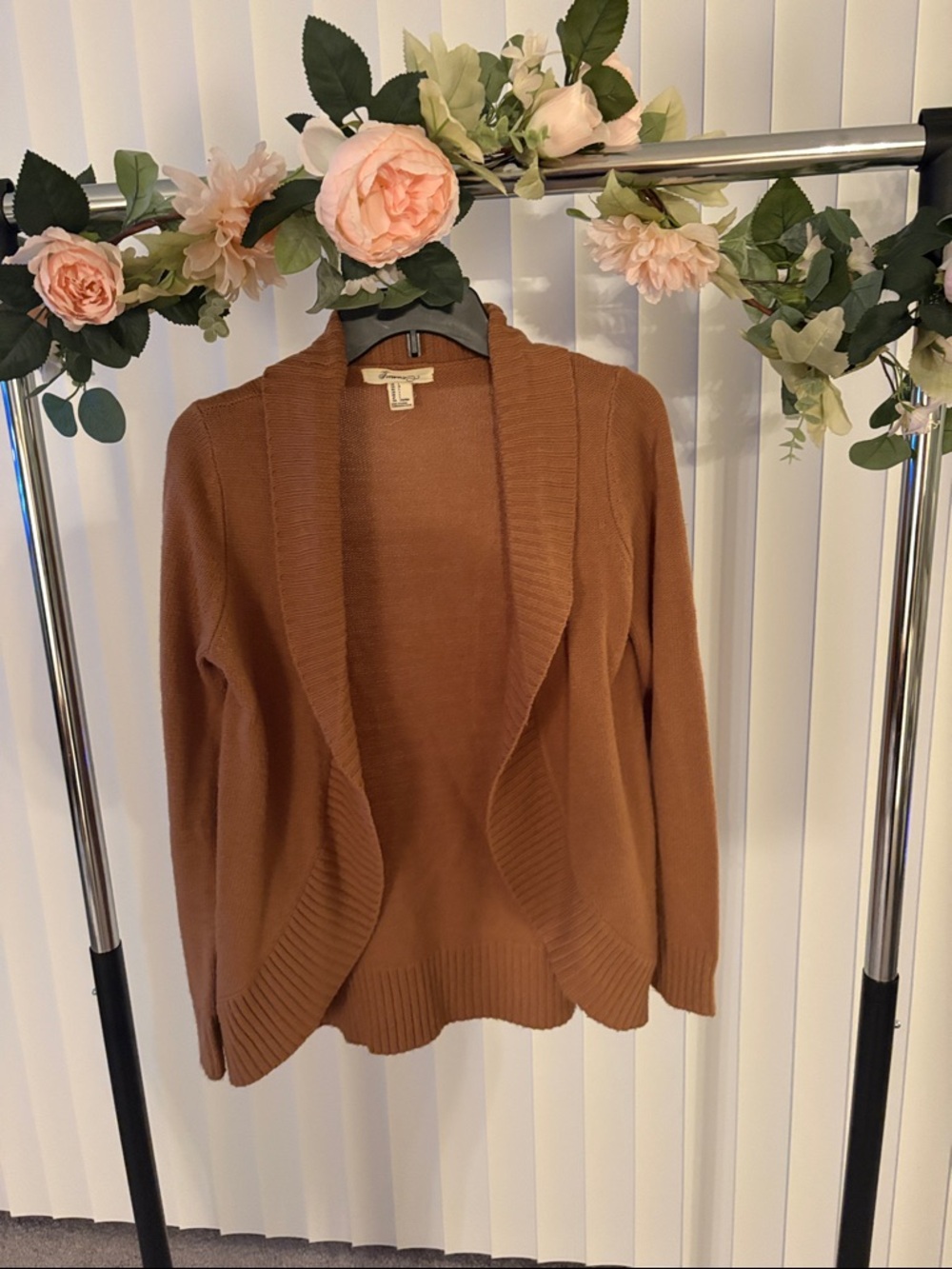 Forever 21 Rust Brown Open-Front Cardigan
